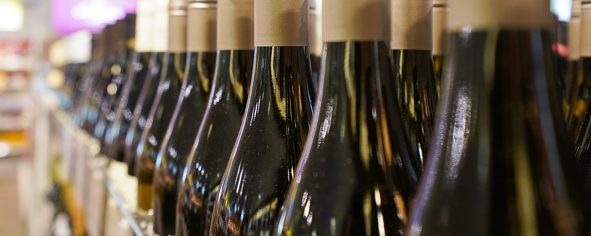 Line Of Wine Bottles